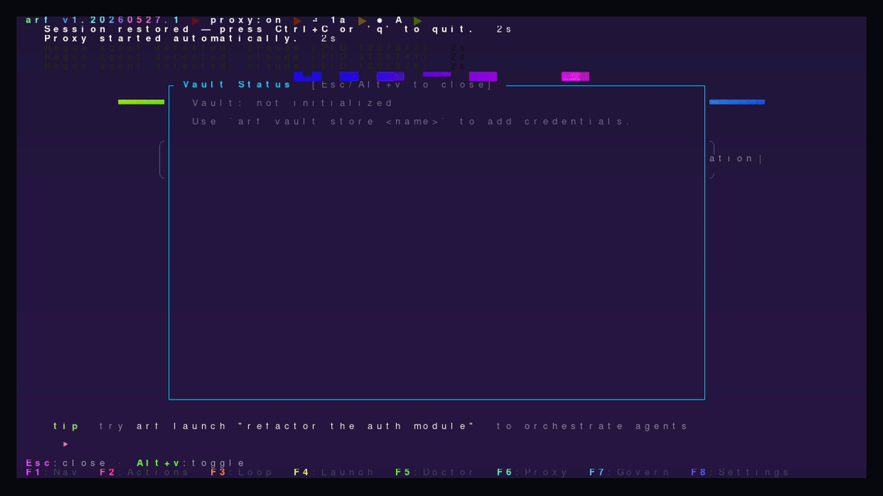 ARF TUI Vault overlay