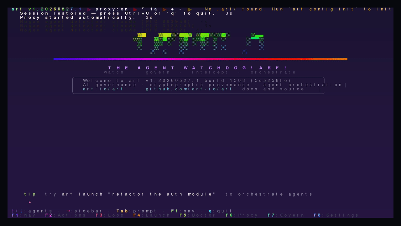 ARF TUI Agent View screen