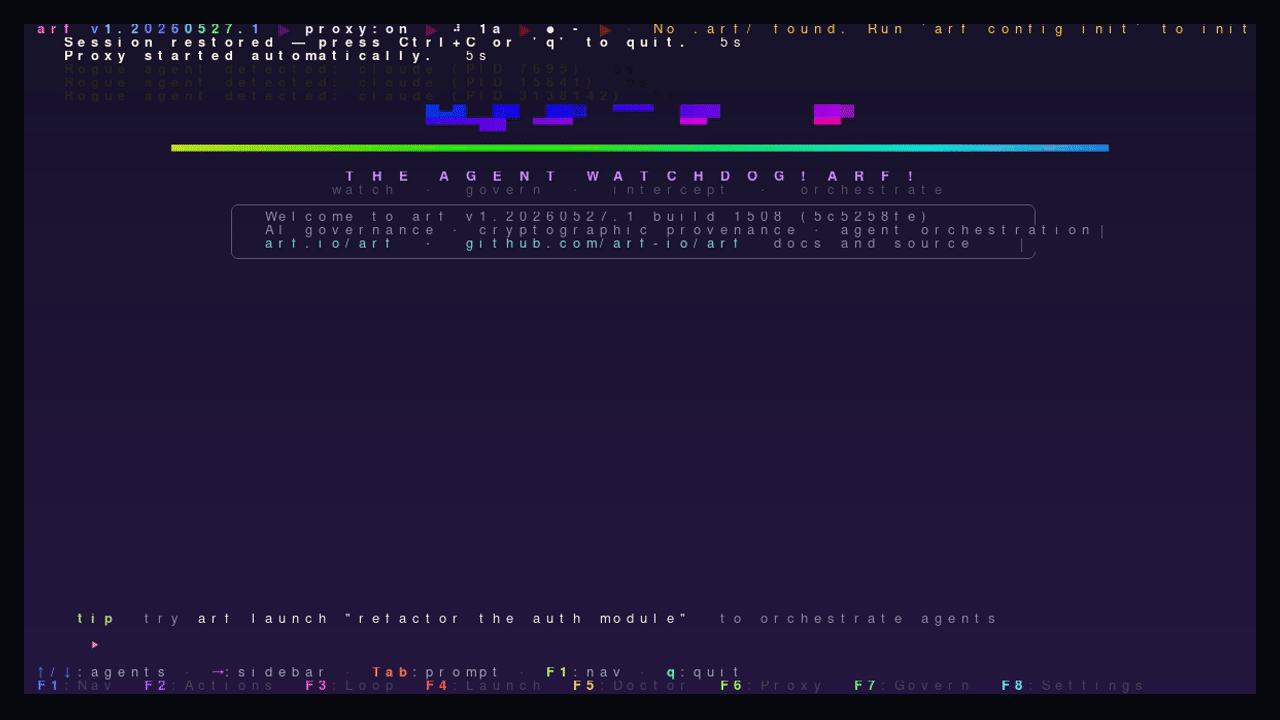 ARF TUI Audit screen showing provenance chain
