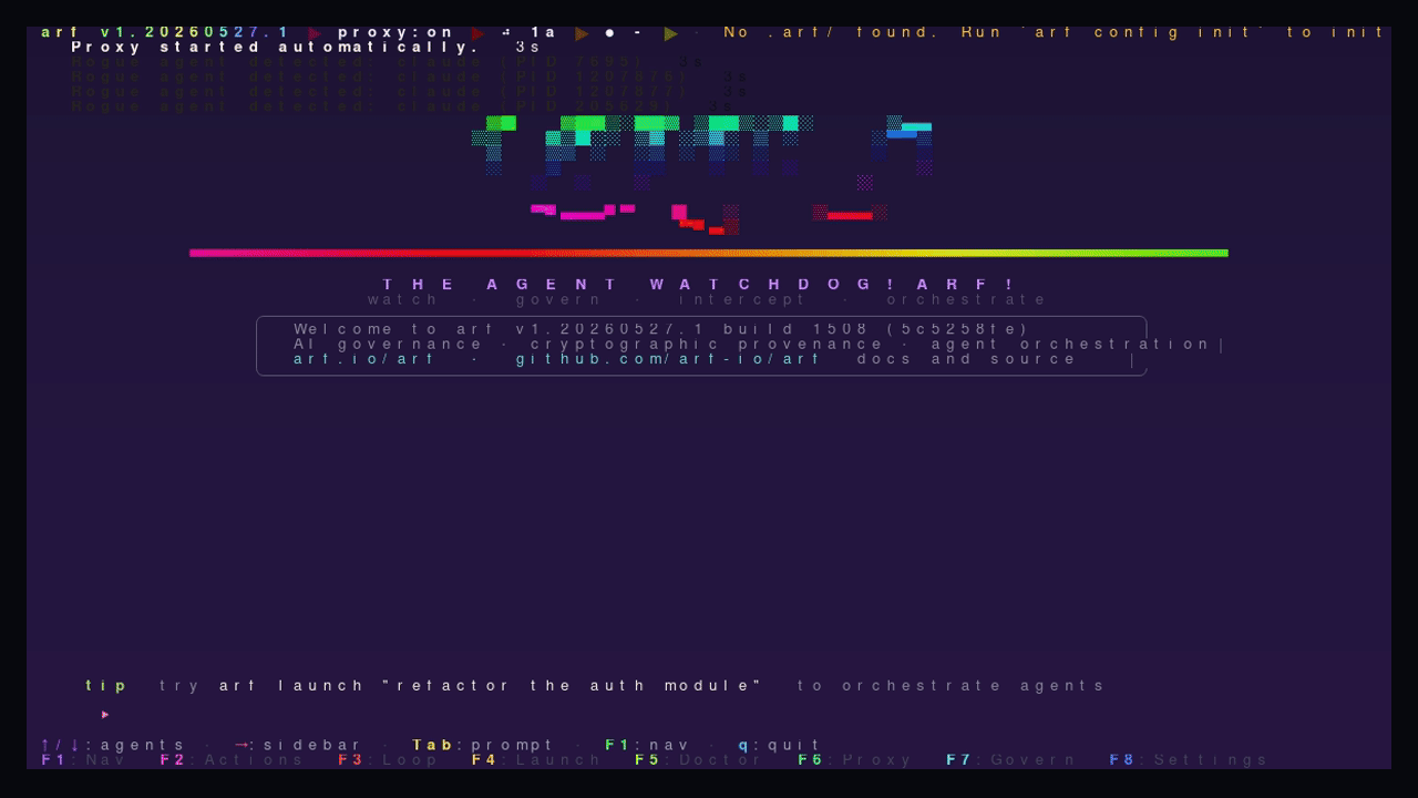ARF TUI Home screen