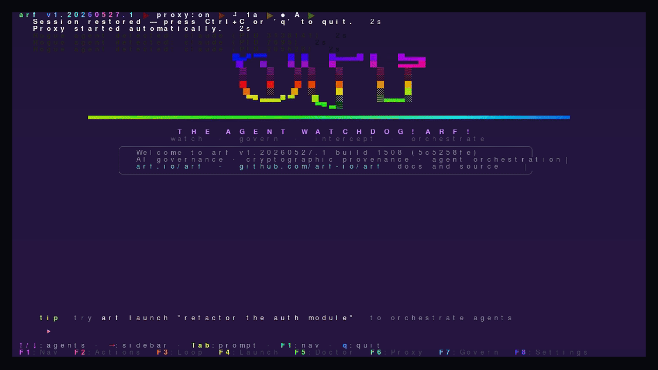 ARF TUI Traffic Monitor screen